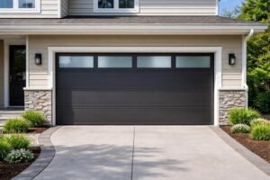 New modern garage door replacement boosting home curb appeal and resale value