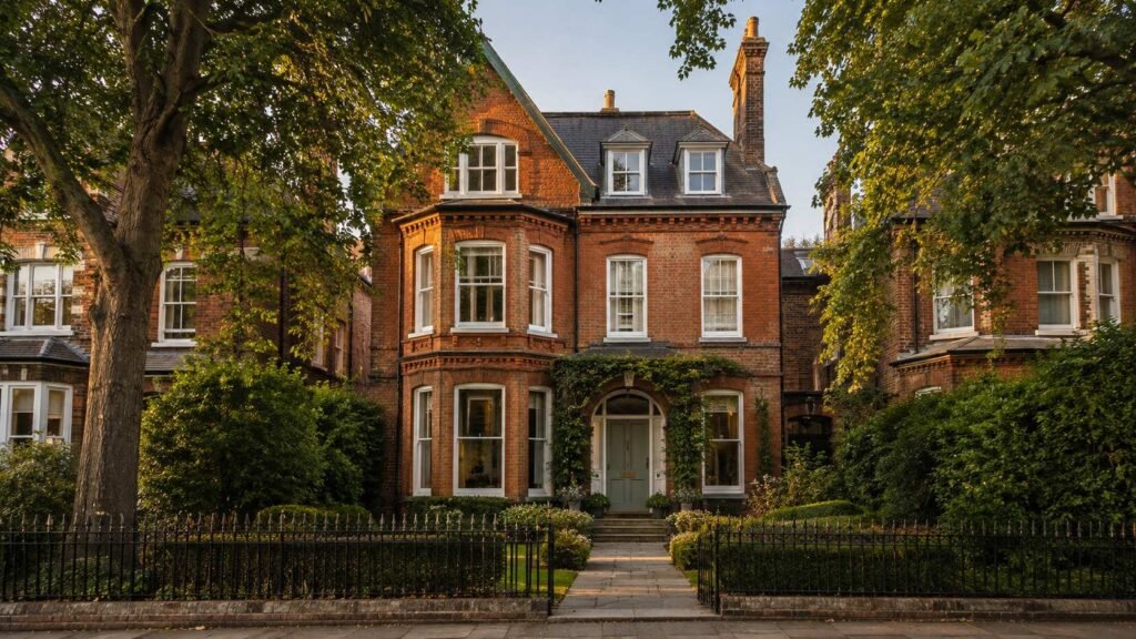 Inside the Dua Lipa House: Where Does Dua Lipa Live? Detached red brick Victorian home on a leafy North London street, representing the style of the Dua Lipa house in West Hampstead