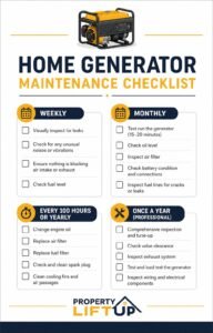Printable home generator maintenance checklist