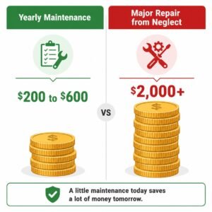 Home generator maintenance cost versus major repair cost comparison